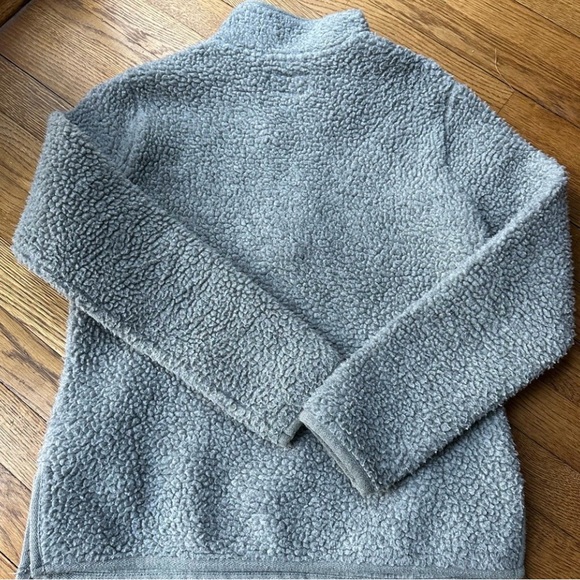 Marine Layer Sherpa Fleece Quarter Zip Pullover Gray Small Cozy Plush - Picture 2 of 3